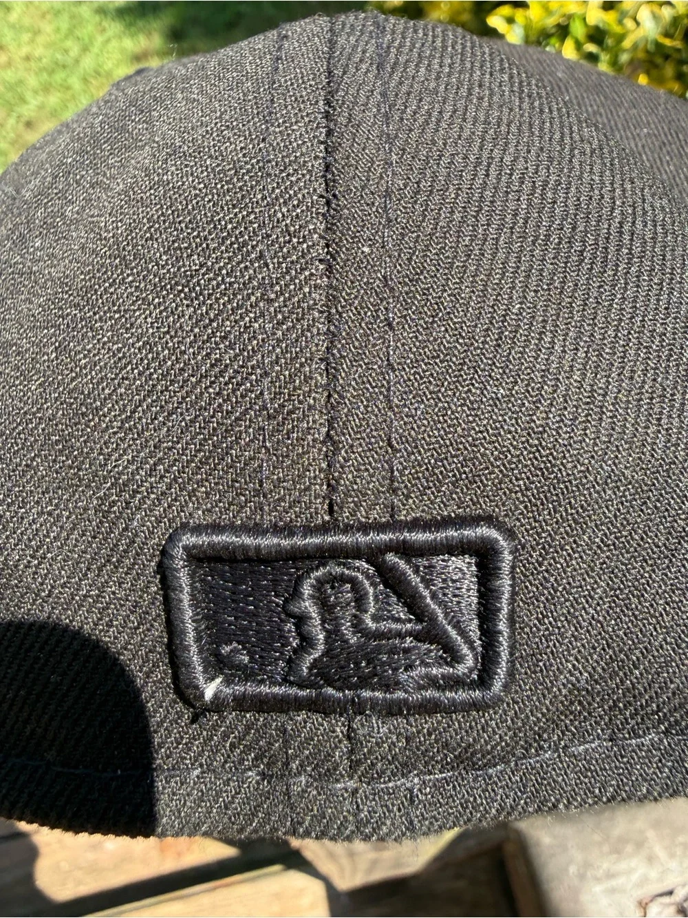 Men's Black Baseball Cap with Raised 'B' Embroidery size 7 3/4 Blackout Baseball